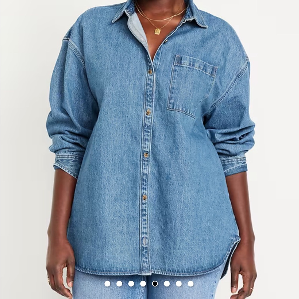 Old Navy Blue Denim Boyfriend Shirt